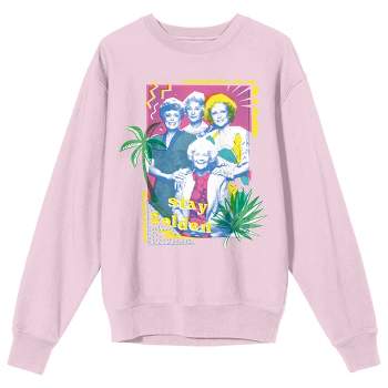 Golden Girls Pastel Art Crew Neck Long Sleeve Cradle Pink Women's Sweatshirt