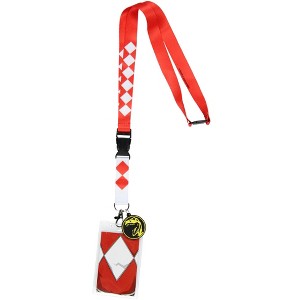 Power Rangers Red Ranger ID Lanyard Badge Holder w Tyrannosaurus Rubber Pendant - 1 of 4