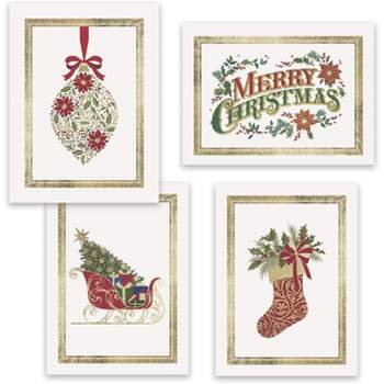 Masterpiece Studios Masterpiece Studios 16-Count Boxed Assorted Christmas Cards, 4 each of 4 Different Designs, 6.25" x 4.62"
