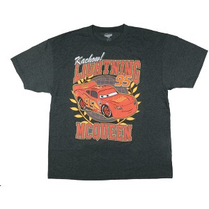 Seven Times Six Disney Cars T-Shirt Men's Lightning McQueen Kachow Short Sleeve Tee Grey - 1 of 4