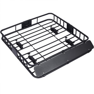 150LB Heavy Duty Roof Rack Basket, 39.2"x43.7" Universal Roof Rack Cargo Carrier Basket Rooftop Luggage Holder Weather Resistant Top Mount Cargo Rack - 1 of 4