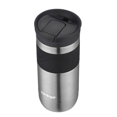 Contigo Byron 2.0 16oz Stainless Steel Travel Mug with SNAPSEAL Lid and Grip Gunmetal: Insulated Coffee Cup for Travel