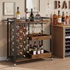 Whizmax Bar Cart, 3 Tier Bar Carts for The Home, Rolling Bar Cart with Wheels, Drink Cart with Wine Rack & Wine Glass Holder Up to 24 for Kitchen - 2 of 4