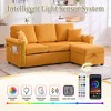 Okak Modern Corduroy L-Shaped Sofa Futon Couch with Storage Ottoman & Pillows,3-Seat Sofa Couch for Living Room,Apartment - 2 of 4