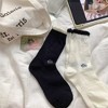 Anna-Kaci Women's 3-Pack Sheer Floral Embroidered Socks with Contrast Ruffle Cuff and Delicate Flower Accents - 4 of 4