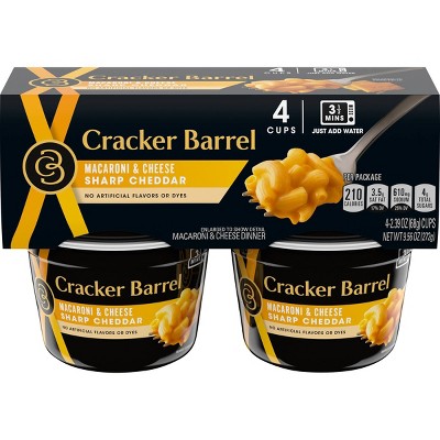 Cracker Barrel Sharp Cheddar Macaroni & Cheese Cups - 9.56oz/4pk