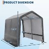 GustoWave 7x10FT Outdoor Portable Storage Shed with Roll-Up Door for Motorcycle, Garden and Tools - 3 of 4