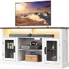 GALAXHERO Farmhouse TV Stand for 65 Inch TV, with LED Lights, Storage Cabinets & Adjustable Shelves for Living Room or Home Theater - 2 of 4
