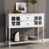CAVINAS 42 inch Console Table with Bottom Shelf,Rustic Entryway Table with Storage Cabinets for Living Room,Hallway - 2 of 4