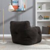 Large Dark Gray Bean Bag Sofa Chair with Side Pocket, Plush Floor Lounger for Adults, Ideal for Gaming and Reading - 3 of 4