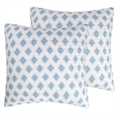 Aquatine Diamond Quilted Euro Sham - 2pk - Levtex Home