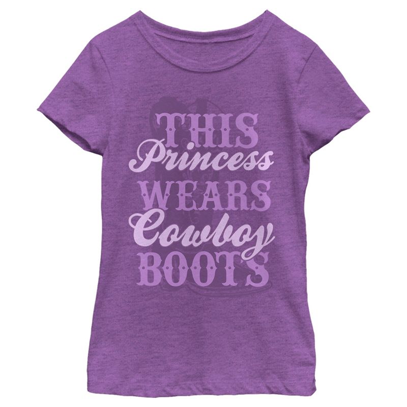 Girl's Lost Gods This Princess Wears Cowboy Boots T-Shirt, 1 of 5
