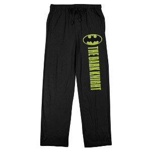 Batman The Dark Knight Movie Logo Men's Black Drawstring Sleep Pants - 1 of 4