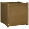 vidaXL Solid Pinewood Square Planters, 19.7"x19.7"x19.7", Durable Weather-Resistant Material, Set of 2, Honey Brown - 3 of 4