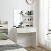 Sapphtopaz Vanity Desk with Mirror and Lights Dressing Table with Drawer, Storage Cabinet, 3 Adjustable Lighting Colors for Bedroom - 3 of 4