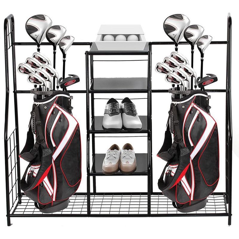 Golf Bag Sports Dual Golf Storage Organizer - Golf Organizer Rack for Indoor & Outdoor - Large Capacity Garage Sports Equipment Organizer - Homeitusa, 2 of 6