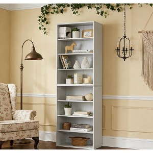 Airsurfer 72-inch Light Gray Bookshelf Contemporary Tall Display Bookshelf Storage Solution for Home Office or Living Room - 1 of 4