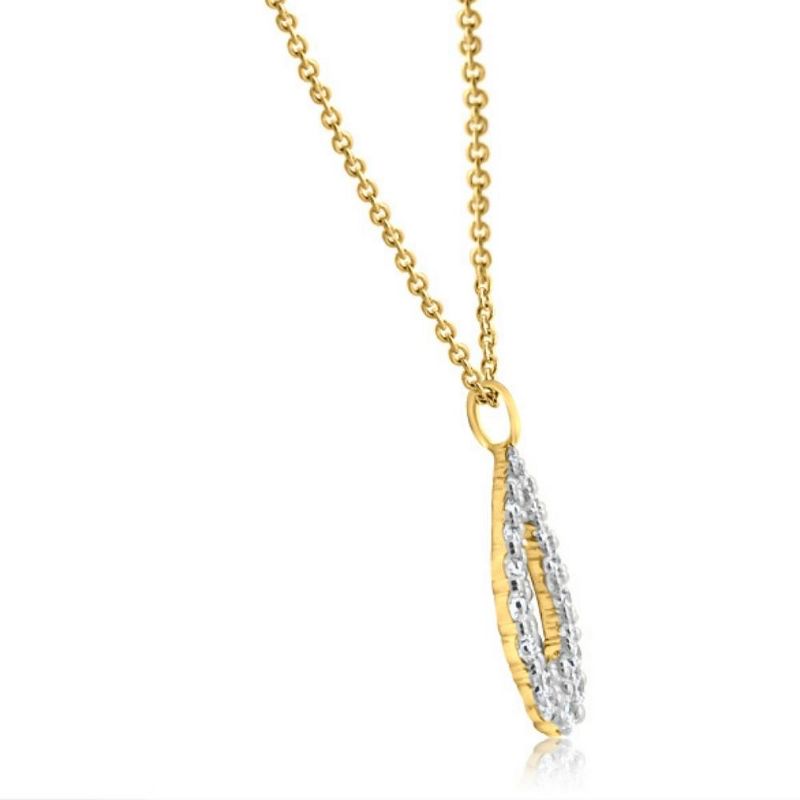 Pompeii3 1/2Ct Pear Shape Lab Created Diamond Pendant 10k White or Yellow Gold Necklace, 2 of 4