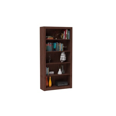 Olinda Nut Brown 72" 5-Shelf Bookcase