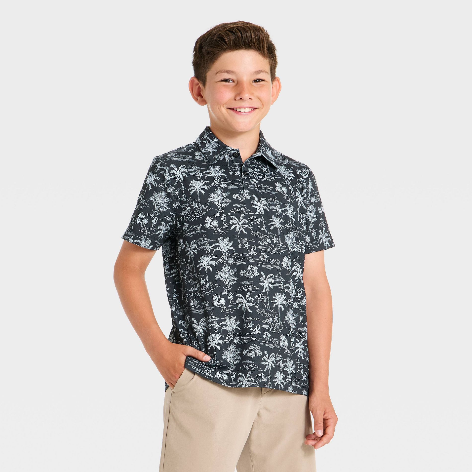 Boys' Textured Golf Polo Shirt - All In Motion™
