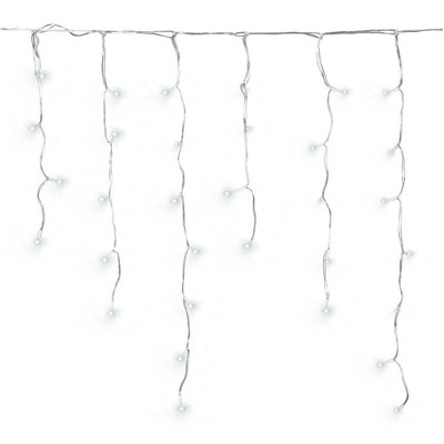 MOVSSOU Icicle Lights Christmas Lights Plug-in 33ft 400ct LED White