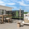 PexFix 73 in. x 35 in. Outdoor Metal Trellis with Planter Box Privacy Screen Garden Fence Wall Applique in Black - 4 of 4