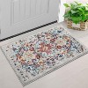 Vintage Door Mat Retro Floral Area Rug Oriental Medallion Small Rug for Entrance Living Room Bedroom Kitchen Traditional Accent - 3 of 4
