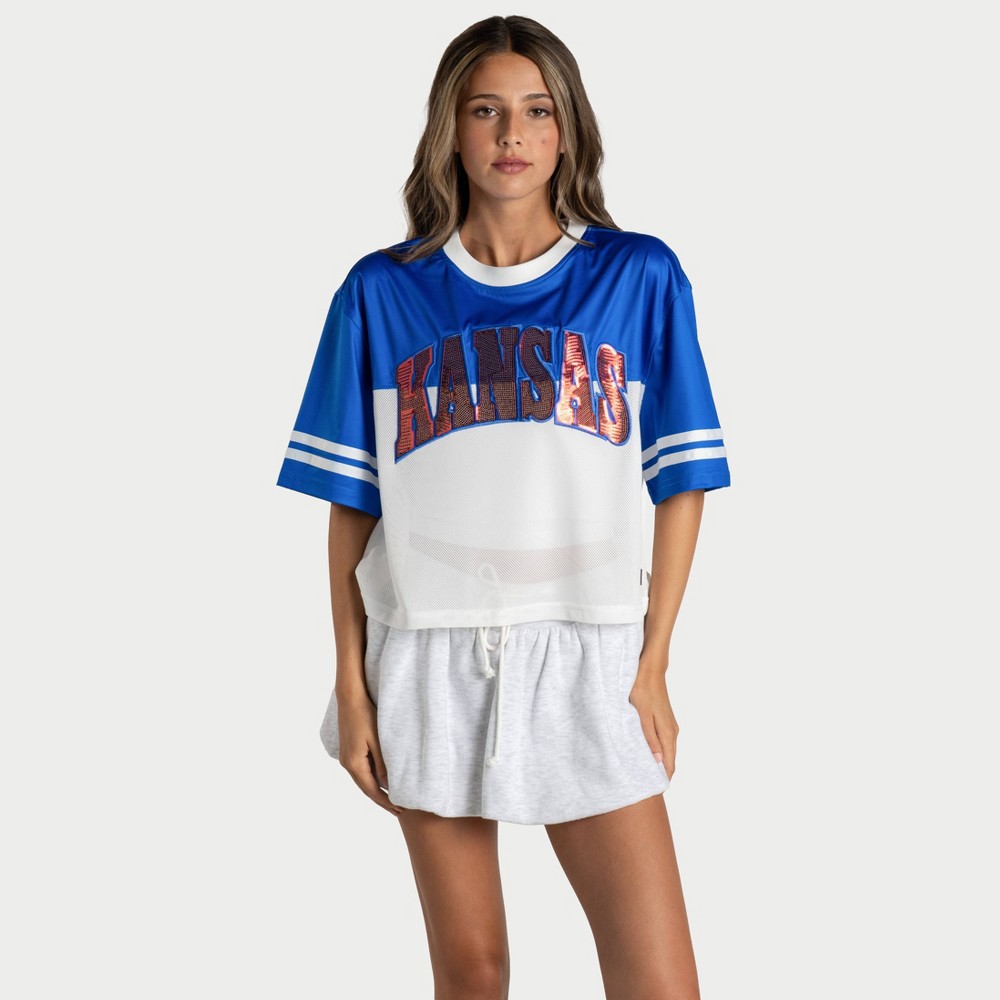 NCAA Kansas Jayhawks Women's Jersey T-Shirt - XS