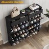 Shoe Storage Cabinet, Slim Freestanding Shoe Rack with Flip Drawers - 4 of 4