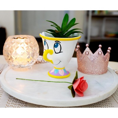 Disney Beauty and the Beast Ceramic Mini Planter with Faux Succulent