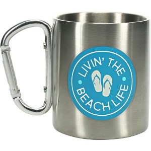 Pavilion Gift Company - Beach - 10 oz Stainless Steel Carabiner Mug - Drinkware - 1 of 4
