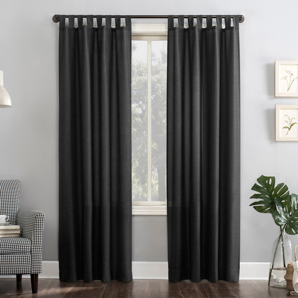 Photos - Curtains & Drapes 40"x84" No. 918 Light Filtering Semi-Sheer Joshua Heathered Texture Tab To