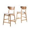 GDFStudio Cedric Mid-Century Modern Fabric and Rubberwood 23.5 Inch Counter Stool (Set of 2) - 2 of 4