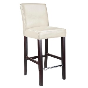 Antonio Bar Height Barstool w/ Bonded Leather Seat - Corliving - 1 of 3