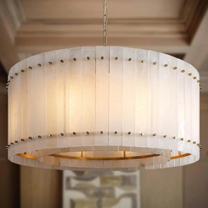 22-37inch Drum Kitchen Island Alabaster Chandelier - 1 of 4