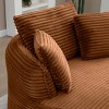 CAVINAS Round Corduroy Floor Chair,Accent Chair with 3 Pillows,Modern Boneless Foam Deep Seat Circle Chaise for Living Room,Bedroom,Office - 4 of 4