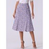 INSPIRE CHIC Women's Print Floral Peasant Elastic Waist A-Line Midi Skirts - 3 of 4