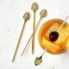 Viski Gold Art Deco Cocktail Picks-Heavy Duty Toothpicks Stainless Steel Metal Drink Skewers Barware Accessories, 5inch Set of 4 - 3 of 4