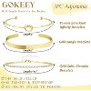 Gold Bracelets for Women Non Tarnish Dainty 14K Real Gold Plated Bangle Cuff Bracelets Stack for Women - 2 of 4