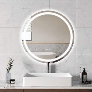 Maxax Modern Round Frameless Led Bathroom Vanity Mirrors Anti-Fog, Dimmable Lights And Shatterproof Mirror - 1 of 4