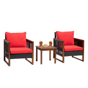 BestMassage Patio Furniture Set 3-Piece Outdoor Wicker Conversation Bistro Set - 1 of 4