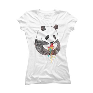 Junior's Design By Humans Pandas Love Ice Cream By radiomode T-Shirt - 1 of 3