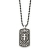 Black Bow Jewelry Stainless Steel Antiqued Embossed Cross Shield Dog Tag Necklace, 24 In - 2 of 4