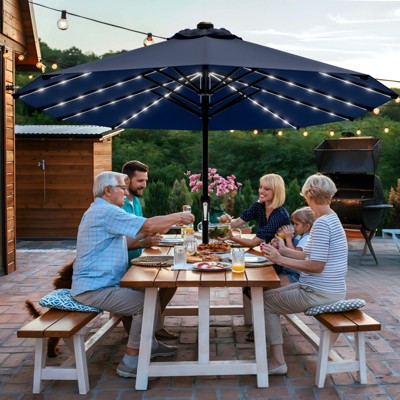 VisioGear Patio Umbrellas, Large Table Umbrella for Outdoor Patio, Outdoor Umbrella with Crank Handle, Gray, 181.1"*106.2"*94.5"