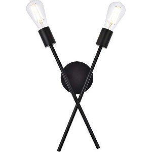 Elegant Lighting Armin 2 lights wall sconce in black - 1 of 4