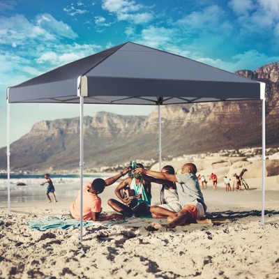Aoodor 12'x 12' Pop Up Canopy Tent, Beach Tent with Roller Bag, Portable Instant Shade Canopy