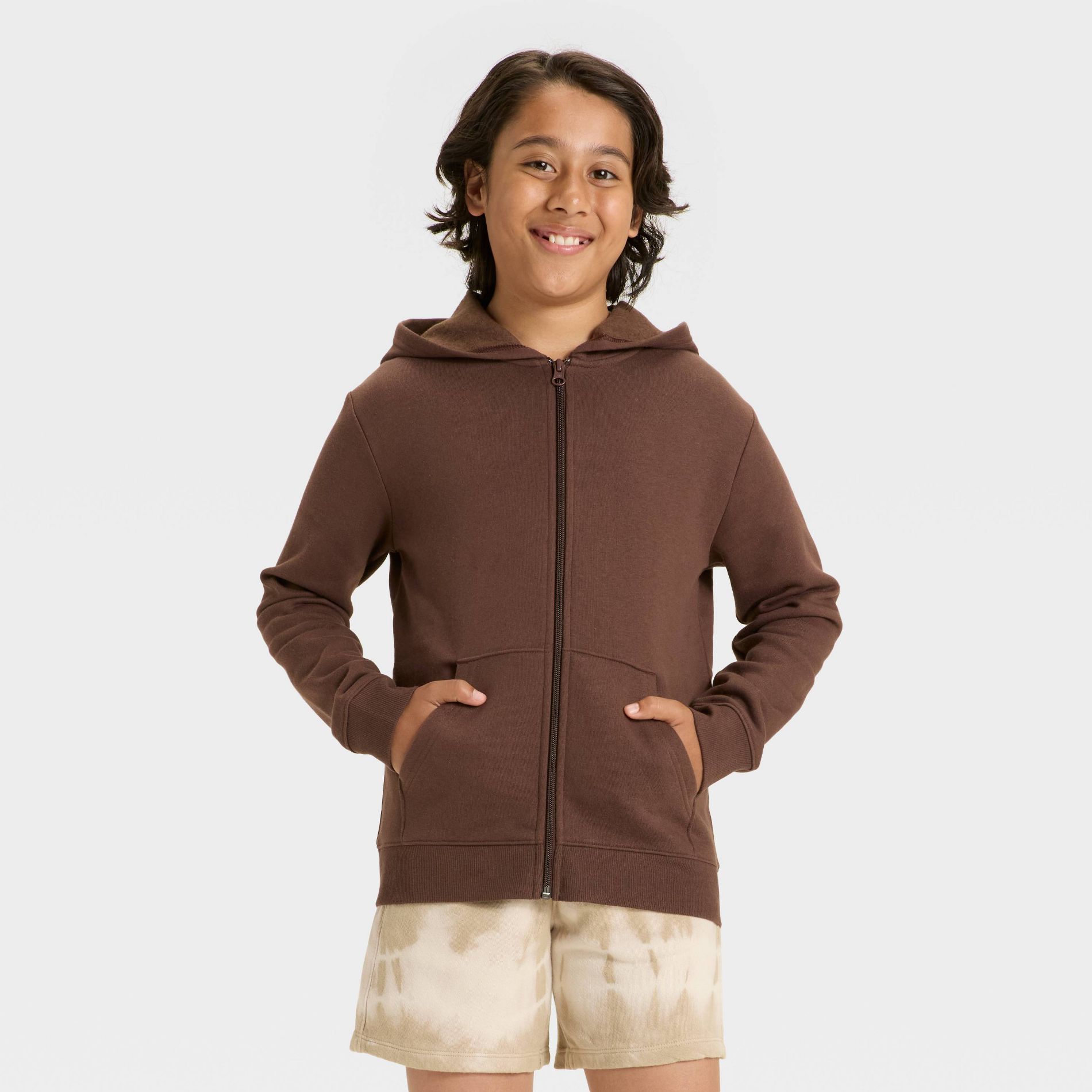 Boys' Fleece Zip-Up Hooded Sweatshirt - Cat & Jack™