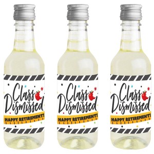 Big Dot of Happiness Teacher Retirement - Mini Wine Champagne Bottle Label Stickers - Happy Retirement Party Favor Gift for Women and Men - Set of 16 - 1 of 4