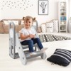 Foldable 3 Steps Stool for Toddlers with Handles, Adjustable Kids Step Stool for Bathroom Sink, Kitchen, Bed, Toilet Potty Training, Anti-Slip - 3 of 4