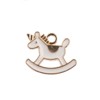 John Bead Sweet & Petite Small Simple Cute Charms Craft Embellishments Rocking Horse 15x18mm White 10 Pieces - 2 of 4